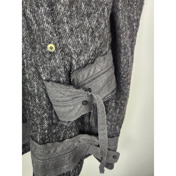 JNBY Women's Sz. XL Grey & Charcoal Button Up Wool Blend Shirt Jacket NWT - Picture 5 of 7